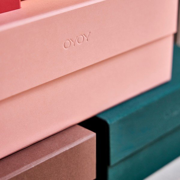 Scatola con coperchio rosa chiaro in cartone 33x25x15 cm Hako – OYOY Living Design-image-3