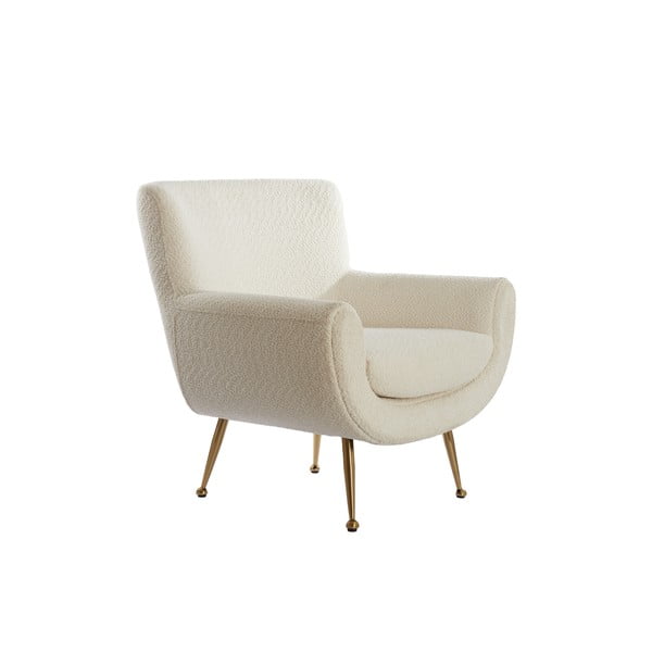 Poltrona crema in bouclé Vinstra - Light & Living