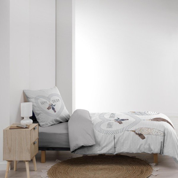 Biancheria da letto bianca in cotone per letto singolo 140x200 cm Happy Dream – douceur d'intérieur-image-4