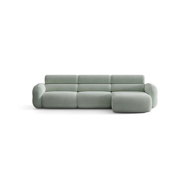 Divano angolare blu (con penisola a destra/con chaise lounge) con rivestimento in ciniglia Neo – Micadoni -image-1
