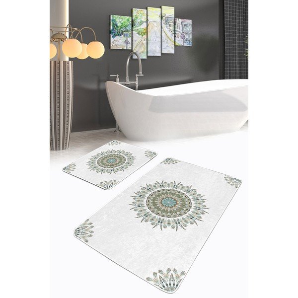 Tappetini da bagno bianchi in set da 2 60x100 cm - Mila Home-image-2