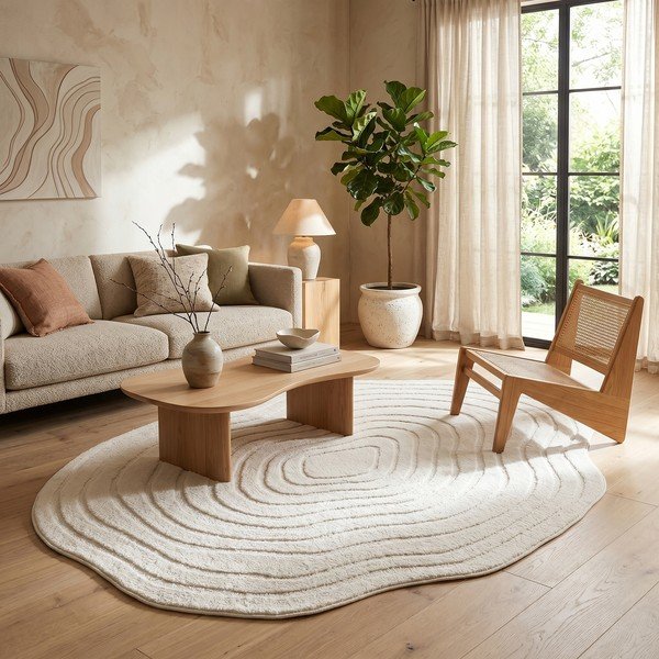 Tappeto crema 160x230 cm Pebble - ESTE-image-1
