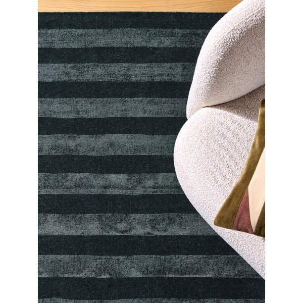 Tappeto blu scuro in fibre riciclate tessuto a mano 160x230 cm Connor – MADE-image-3