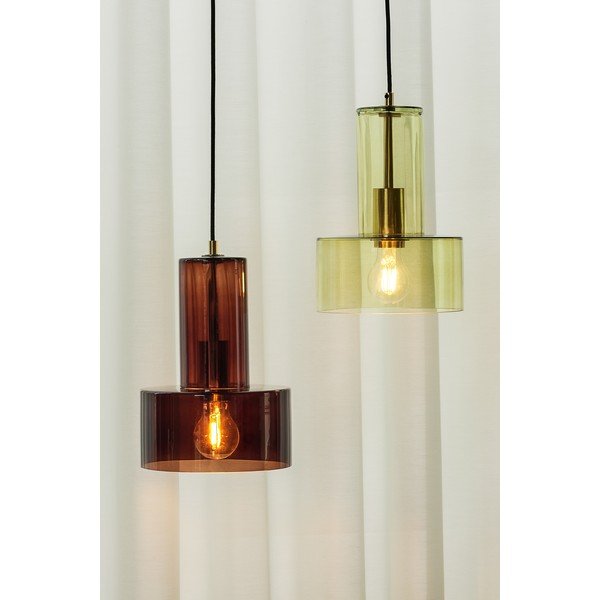 Lampadario dimmerabile marrone con diffusore in vetro ø 20 cm Ripple - Hübsch-image-1