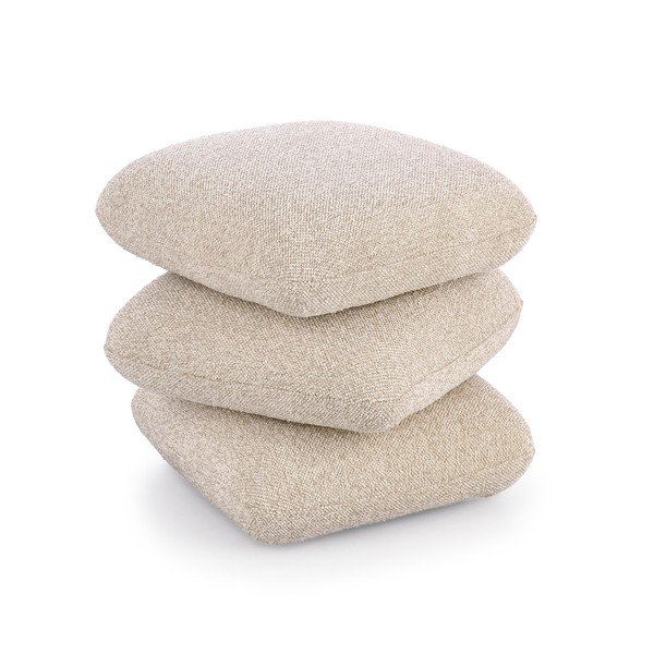 Poggiapiedi beige con rivestimento in bouclé Antara – Bizzotto-image-2