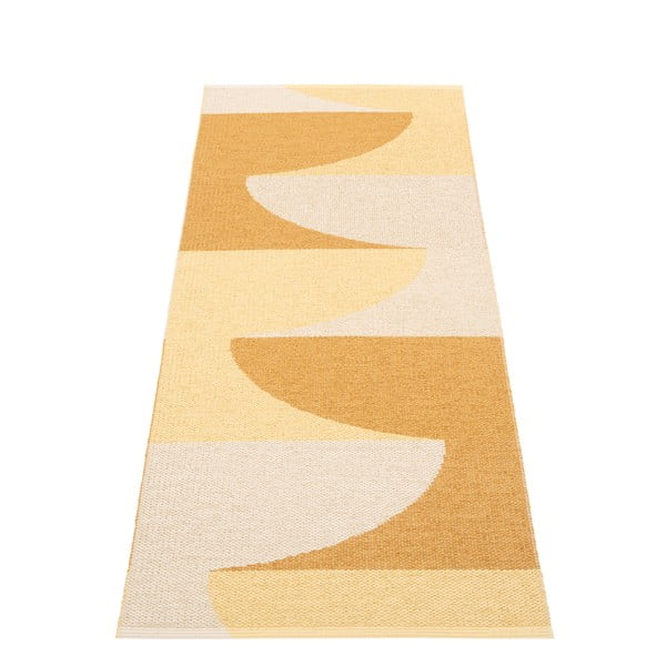 Passatoia da interno/esterno giallo ocra 70x180 cm Hill Ochre Pale Yellow – Pappelina-image-2