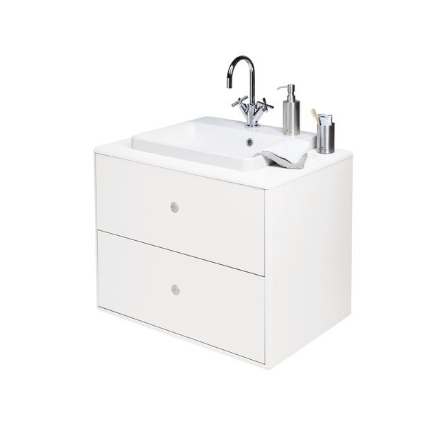 Mobile sospeso bianco con lavabo senza miscelatore 80x62 cm Color Bath - Tom Tailor-image-4