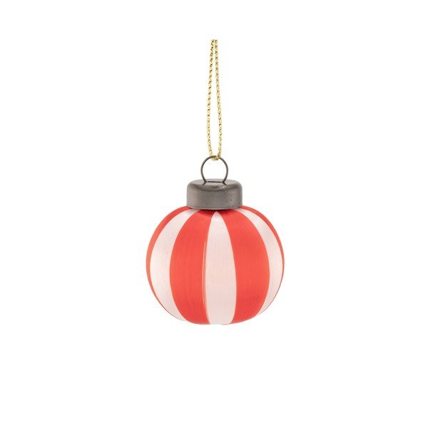 Set di palline di Natale in tessuto 6 pz 12 cm Yarn Stripe – Sass & Belle-image-1