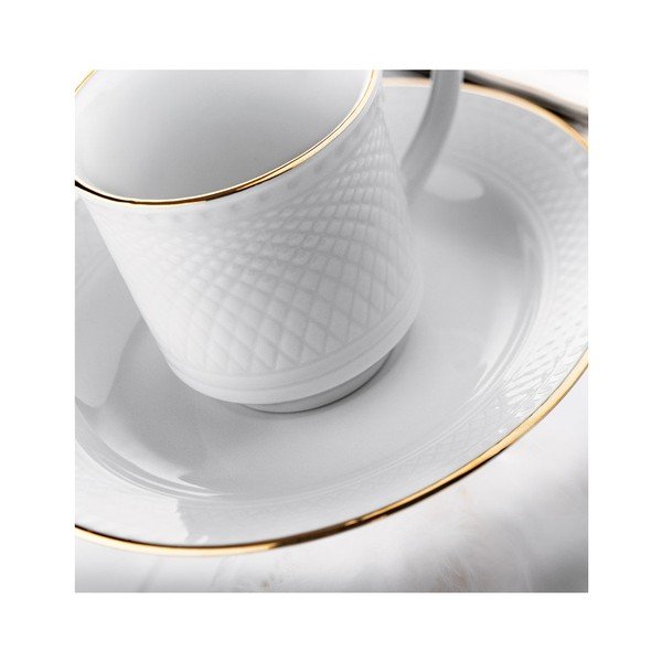 Set di 6 tazze e piattini in porcellana Kutahya Gold Line, 80 ml - Kütahya Porselen