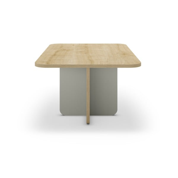 Tavolino da salotto in verde chiaro/di colore naturale con piano effetto rovere 56x100 cm Hillary – Marckeric-image-3