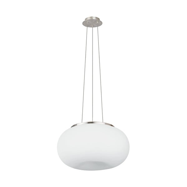 Lampadario bianco/argentato con paralume in vetro ø 44,5 cm OPTICA – EGLO