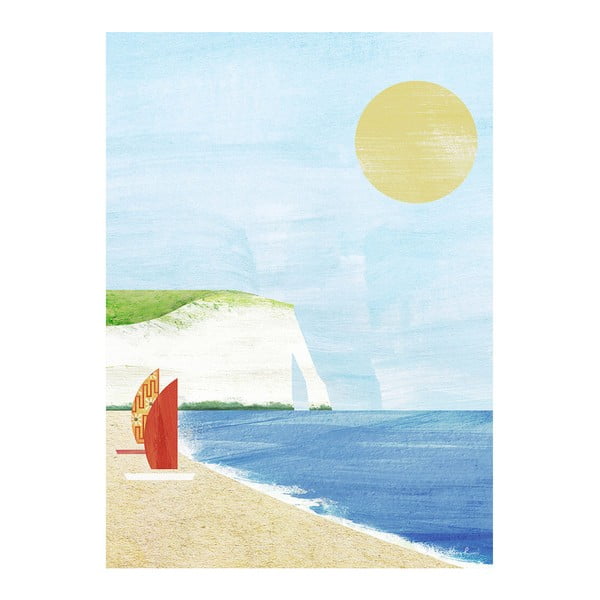 Poster 30x40 cm Etretat Cliffs - Travelposter