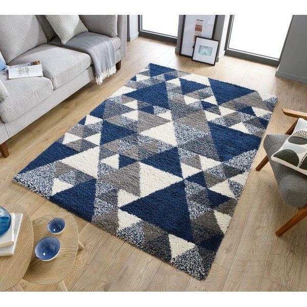 Tappeto blu scuro Nuru, 80 x 150 cm - Flair Rugs-image-4
