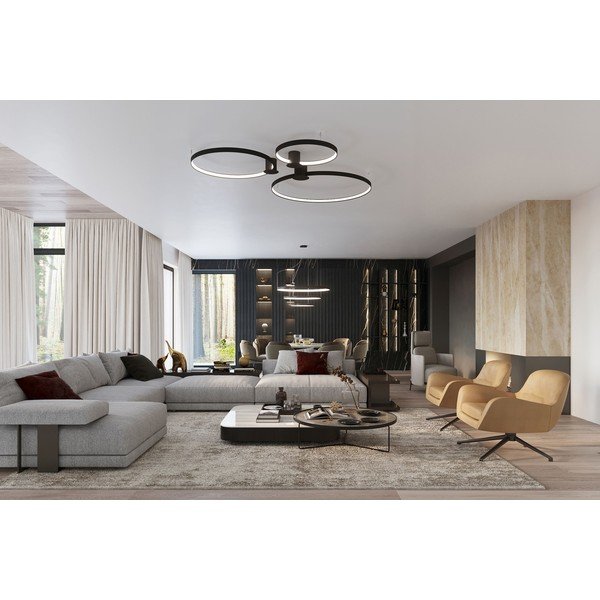 Lampadario LED nero in alluminio ø 78 cm RIO – Thoro-image-2