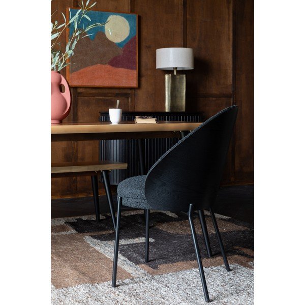 Sedia da pranzo nera in imbottito Rodin – Dutchbone-image-2