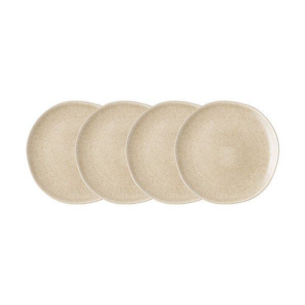 Set di piatti greige in gres 4 pz ø 21 cm Viola – House Nordic