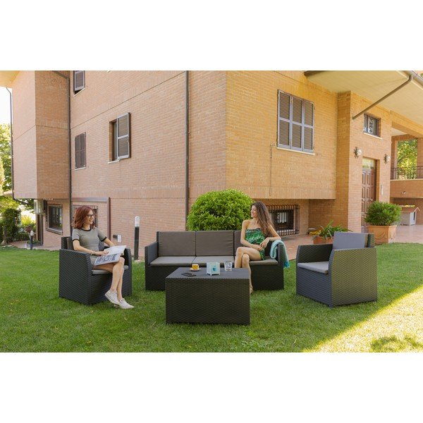 Set da giardino in plastica grigio scuro per 5 persone Diana - Toomax-image-1