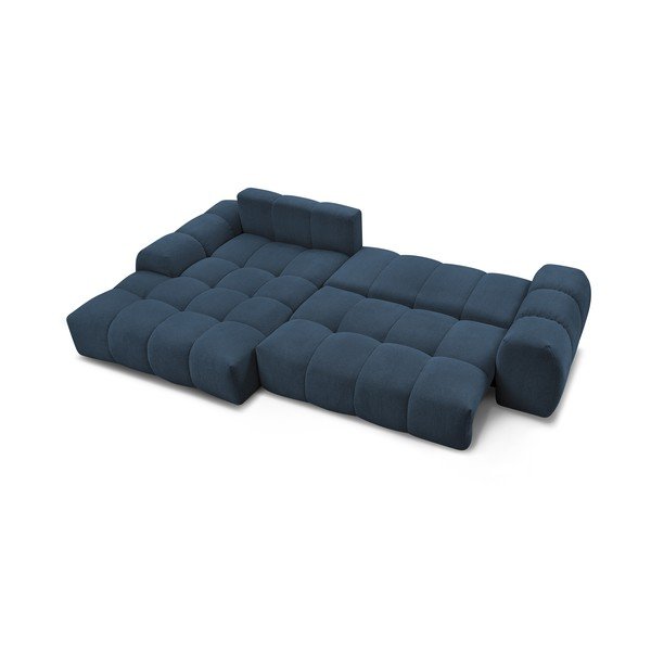 Divano angolare blu scuro allungabile e con contenitore (penisola a sinistra/chaise lounge) con rivestimento in ciniglia Everest – Bobochic Paris-image-4