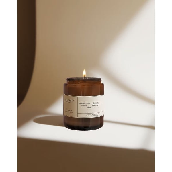 Candela in cera di soia profumata tempo di combustione 40 h #47 Tangerine, Neroli and Saffron – Perfumed Prague