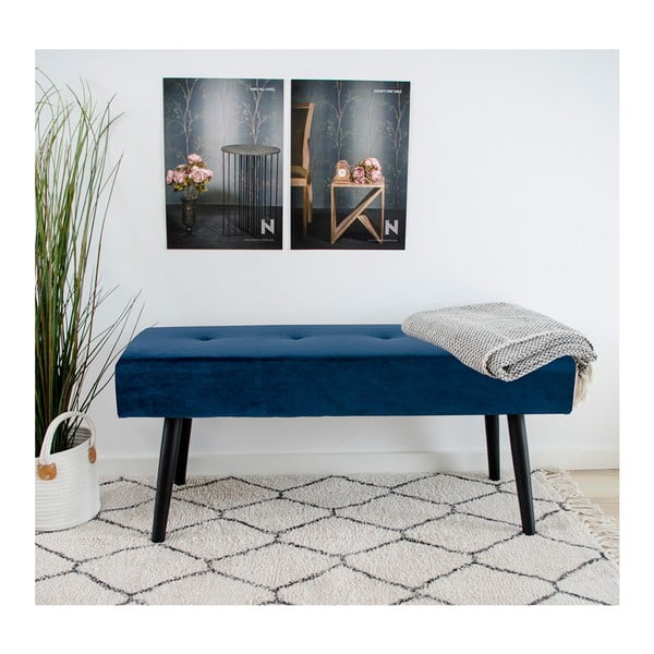 Panchina in velluto blu Skiby - Bonami Essentials-image-1