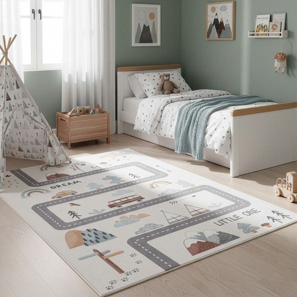 Tappeto per bambini color crema lavabile 120x170 cm Coco 1134 – Ayyildiz Carpets-image-1