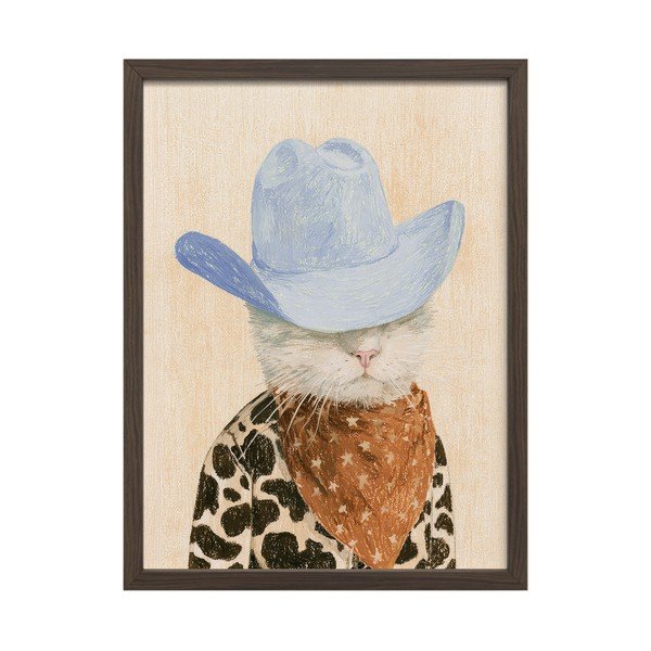 Dipinto stampato con cornice inclusa 30x40 cm Howdy Cat – Styler