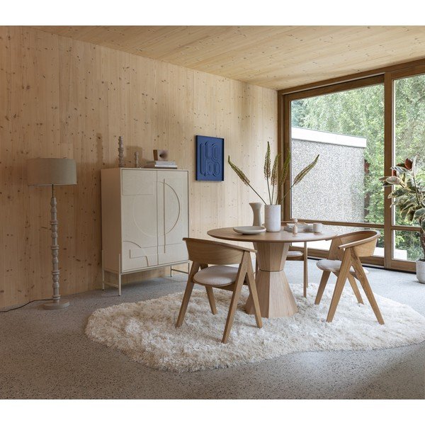 Armadietto color crema con effetto rovere 100x140x45 cm Faces – Zuiver-image-1