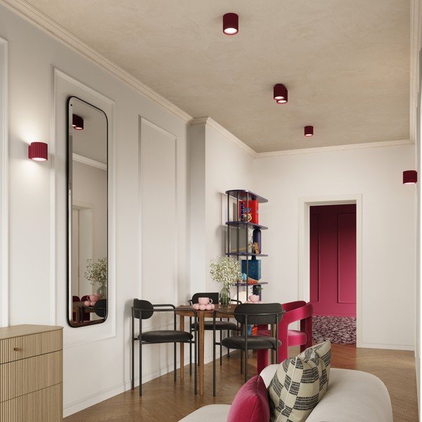 Faretto burgundy in metallo 10x21 cm Zora – Sollux-image-2