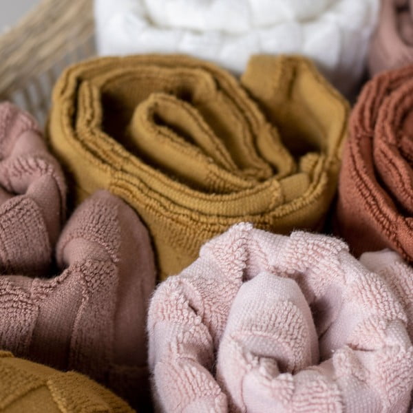 Asciugamani in cotone giallo in set da 2 35x55 cm Geo - Mette Ditmer Denmark-image-3