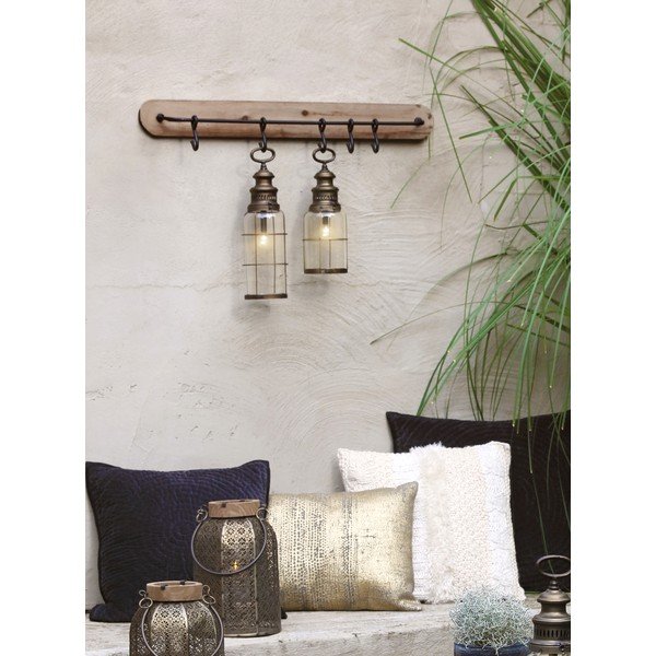 Appendiabiti da parete marrone in legno di abete Paarl - Light & Living-image-1