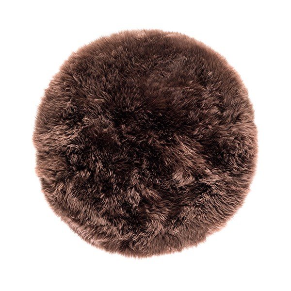 Tappeto in pelle di pecora marrone scuro Zelanda, ⌀ 70 cm - Royal Dream