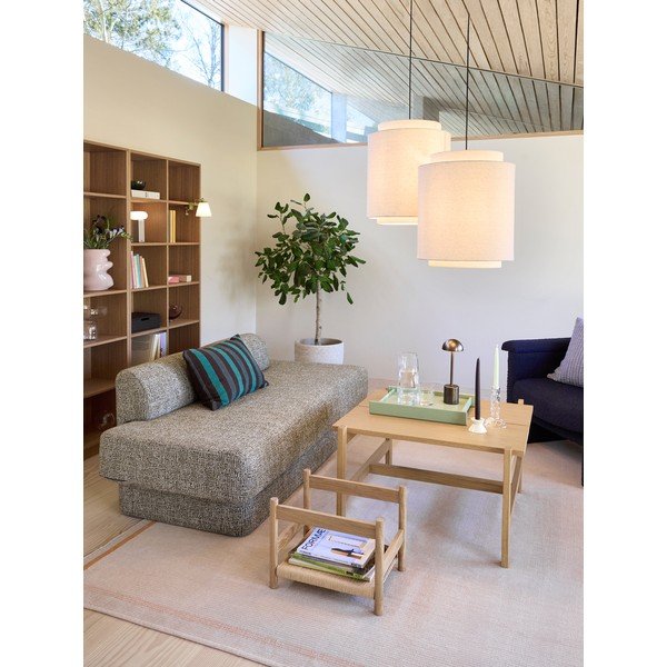 Lampadario color crema in tessuto ø60x48 cm Sable – Hübsch-image-1