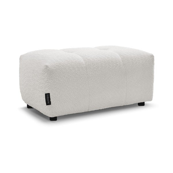 Poggiapiedi bianco con rivestimento in bouclé Roxelane – Bobochic Paris-image-3