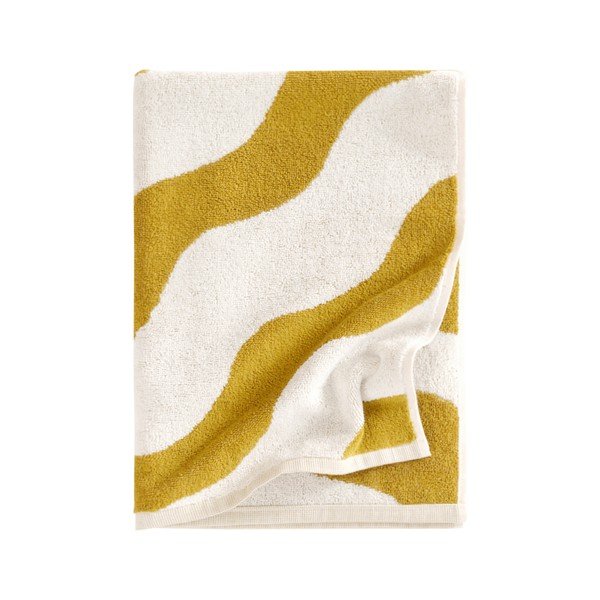 Asciugamano giallo/color crema in cotone 50x70 cm Waves – Jotex