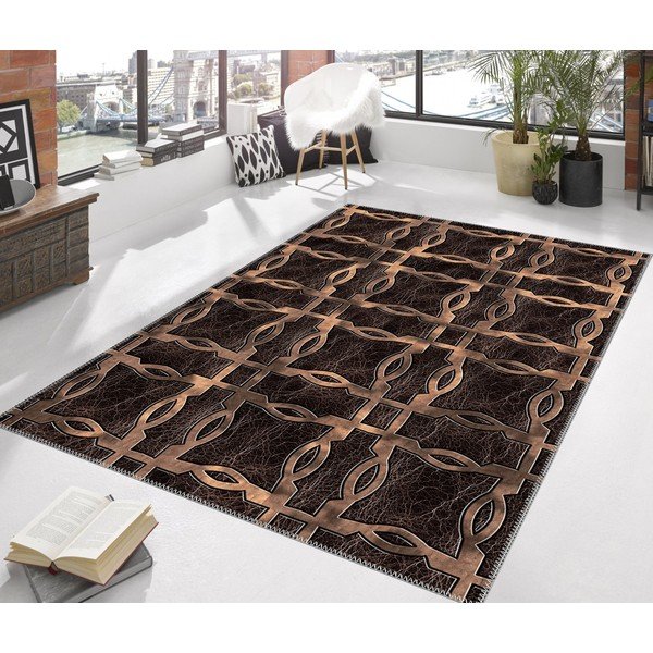 Tappeto marrone-grigio Tommy, 80 x 150 cm - Vitaus-image-3