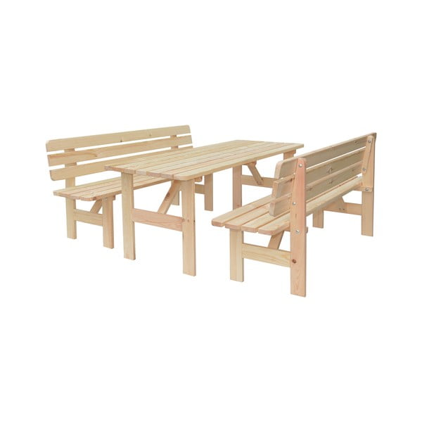 Panchina da giardino in legno Viking - Rojaplast-image-1