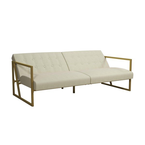Divano beige con rivestimento in velluto 185 cm Lexington – Støraa-image-3