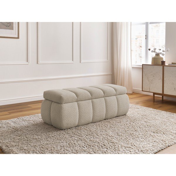 Panchina beige con rivestimento in bouclé – Bobochic Paris-image-4