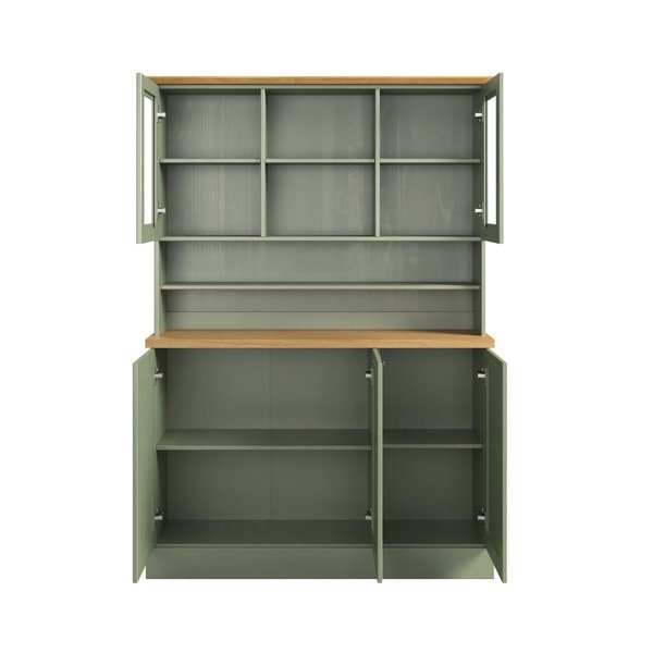Vetrina verde/color ambra in pino massiccio 127x181,5x37 cm Teramo – Støraa-image-3
