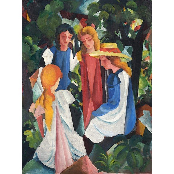 Riproduzione di un dipinto, 40 x 60 cm August Macke - Four Girls - Fedkolor