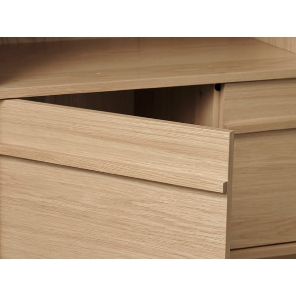 Libreria in rovere decorato in colore naturale 140x90 cm Ponza - Unique Furniture-image-4