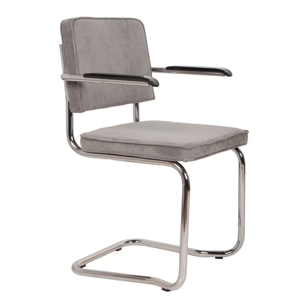 Set di 2 sedie grigio chiaro con braccioli Ridge Kink Rib - Zuiver