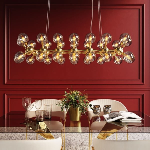 Lampada a sospensione di colore grigio-oro ø 12 cm Atomic - Kare Design-image-1