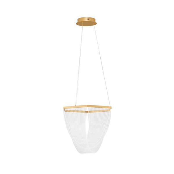 Lampadario LED dorato in alluminio con paralume in vetro acrilico con intensità regolabile ø 52 cm Valentin – Nova Luce