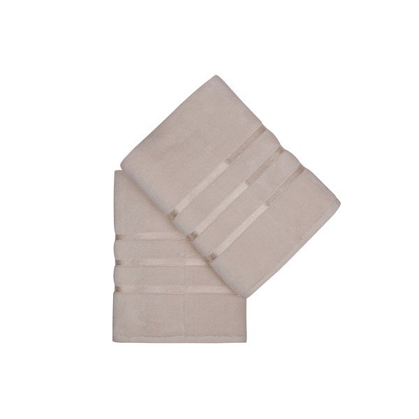 Set di asciugamani tipo terry giallo chiaro in cotone 2 pz 70x140 cm Dolce – Foutastic-image-2