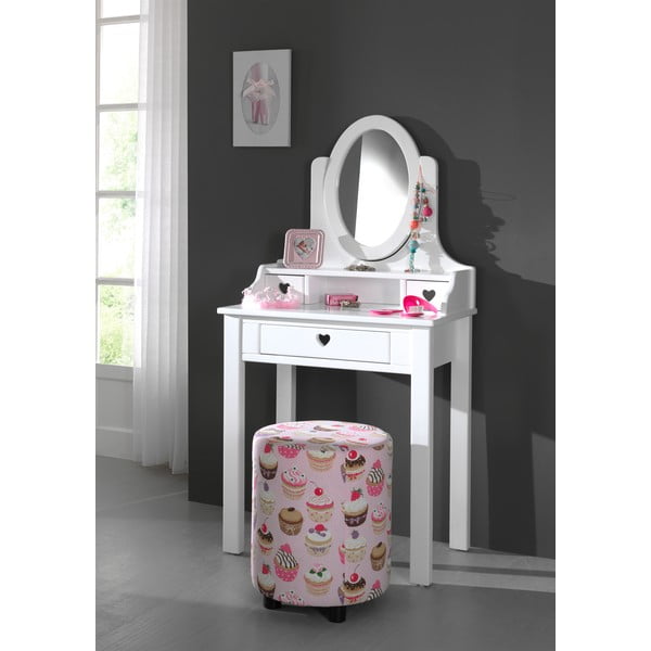 Tavolino bianco, altezza 136 cm Amori - Vipack-image-1