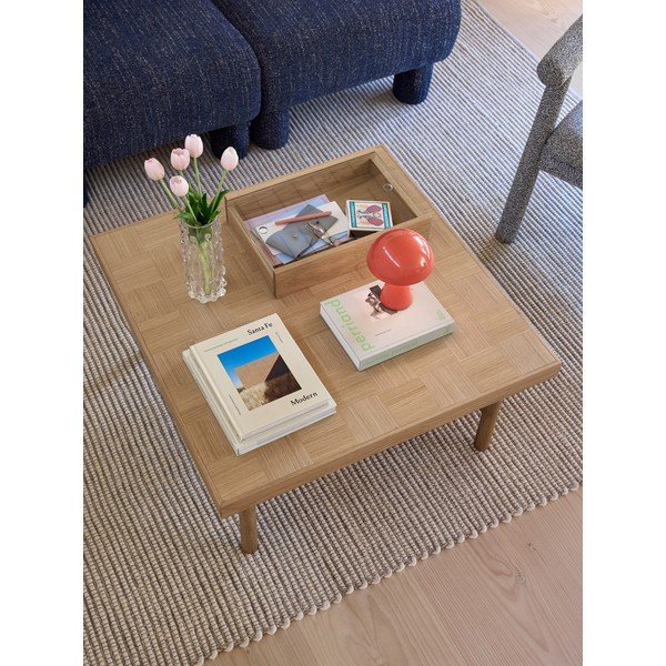 Tavolino da salotto di colore naturale con piano effetto rovere 82x82 cm Skak – Hübsch-image-3