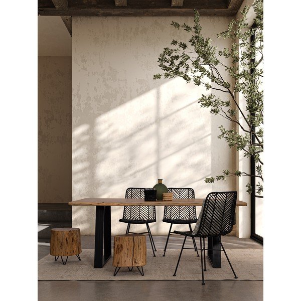Sgabello di colore naturale in acacia massiccia Artur – Bizzotto-image-1