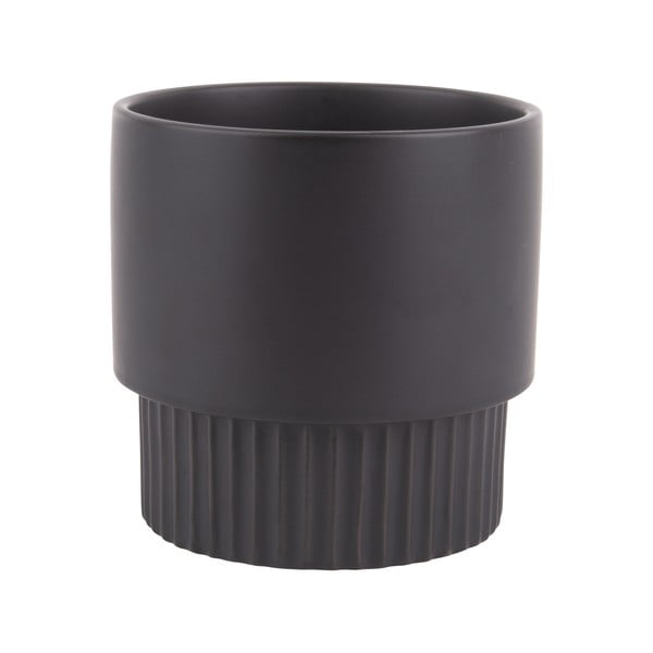 Vaso in ceramica nera, altezza 15 cm Ribbed - PT LIVING