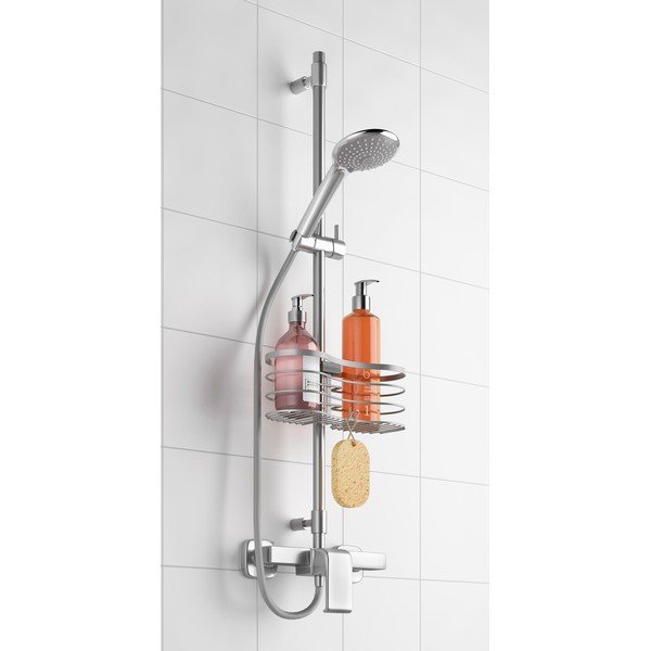 Mensola da bagno in acciaio sospesa in argento Viva! - Metaltex-image-1